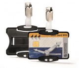 Azonosítókártya-tartó, 54x85 mm, csiptetővel, DURABLE, fekete (DB811801)