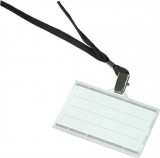 Azonosítókártya tartó, fekete nyakba akasztóval, 85x50 mm, m&#369;anyag, donau 8347001pl-01
