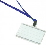 Azonosítókártya tartó, kék nyakba akasztóval, 85x50 mm, m&#369;anyag, donau 8347001pl-10