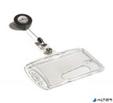 Azonosítókártya-tartó, kihúzható, akril, zárt, DURABLE