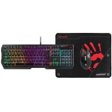 A4TECH Bloody B1700 Gaming Bundle Set, B140N +ES7 + BP-50M, USB, eSport, Billentyűzet, Egér, Egérpad, Gamer csomag