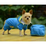 ABC-ZOO Esőkabát kutyáknak táskában - kék, XS