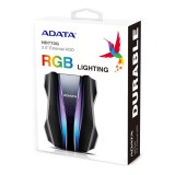 ADATA HD770G Külső HDD 2TB USB 3.2 RGB Fekete