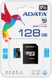 ADATA PREMIER MICRO SDXC + ADAPTER 128GB CL10 UHS-I U1 V10 A1 (100 MB/s olvasási sebesség)