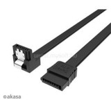 AKASA KAB Super slim SATA3 kábel - 50cm jobbra elforgatott - fekete - 50cm - AK-CBSA09-05BK (AK-CBSA09-05BK)
