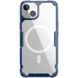 Apple iPhone 13, Szilikon tok, műanyag hátlap, ultravékony, Magsafe töltővel kompatibilis, Nillkin Nature Pro Magnetic, kék (RS113149) - Telefontok