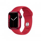 Apple Watch Series 7 GPS 41mm RED aluminium tok, RED sportszíj (MKN23HC/A) (MKN23HC/A) - Okosóra