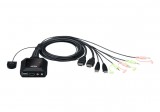 ATEN CS22H 2-Port USB 4K HDMI Cable KVM Switch with Remote Port Selector