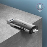 AXAGON CRE-SAC USB 3.2 Type-A és Type-C SD/microSD kártyaolvasó (CRE-SAC)