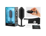 b-vibe Snug Plug 3 - dupla golyós anál plug (180g) - fekete