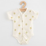 Baba Biopamut rövid ujjú patentos body New Baby Olives