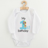 Baba body nyomtatással New Baby My first birthday blue