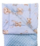 Baba kék maci mintás baba minky takaró 75x100 cm