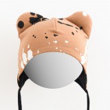 Baba pamut sapka fülekkel New Baby mancsát mustárszín