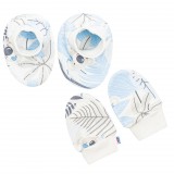 Baba pamut szett-kiscipő és kesztyű New Baby Lovely kék