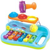 Babáknak való Xilofon (Betűkkel-Számokkal)-Kalapáccsal-3 Színes Golyóval-