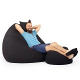 Babszem bútorház Fekete ALL IN Grandiózus Babzsákfotel Garnitúra