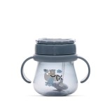 Baby Care szívószálas itató fogantyúval 250ml - Blue