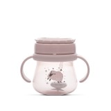 Baby Care szívószálas itató fogantyúval 250ml - Rose