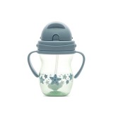Baby Care szívószálas itató fogantyúval 275ml - Blue/Green