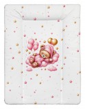 BabyLion Puha pelenkázó lap 50x70 cm - Rózsaszín alvó maci