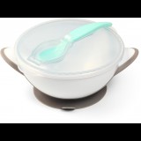 BabyOno bébi tál tapadókoronggal és kanállal, szürke (5901435411797)