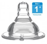 BABYONO Classic szilikon etetőcumi,lassú átfolyású, 0hó+