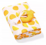 BabyOno kifogó bambusz, csörgővel 120x120cm Citrom