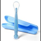 BabyOno Szilikon gyerek kanál tokban, kék (5901435409862)