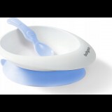 BabyOno tapadókoronggal és kanállal, kék 230 ml (ONO-21855)