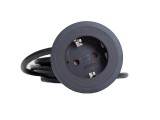 Bachmann PIX dugalj 1x230V fekete, 2m kábel, fehér és inox optika díszkeretekkel