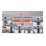 Bachmayer 12 Darabos INOX edény készlet BM-1216