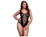 BACI Plus Size - rafinált, necc body - fekete (XL-XXL)
