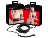 Bad Kitty - drágakőmintás nyakörv és póráz (fekete)