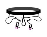 Bad Kitty - intim széthúzó csipesz alsóval - lila-fekete (S-L)