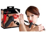 Bad Kitty - szilikon szájpecek kis dildóval (fekete)