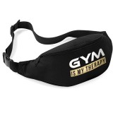 BagBase Gym is my therapy övtáska (fekete)