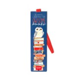 Baglyos könyves, gumis könyvjelző, (LEGAMI - STATIONERY, 17,5x4,7 cm)