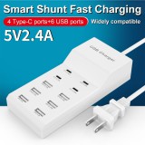 Baking & Pet Kft 10 portos asztali USB gyorstöltő állomás – 96W