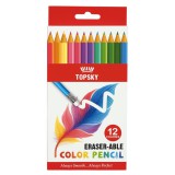 Baking & Pet Kft 12 színű radírozható színes ceruzakészlet radírral - Topsky