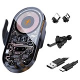 Baking & Pet Kft 15W vezeték nélküli autós töltő bilincses tartóval és univerzális kihangosító funkcióval