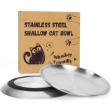 Baking & Pet Kft Bajuszkímélő lapos macskatányér rozsdamentes acélból 17cm - 2db