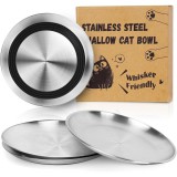 Baking & Pet Kft Bajuszkímélő lapos macskatányér rozsdamentes acélból 17cm - 4db