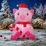 Baking & Pet Kft Felfújható karácsonyi malac LED világítással – 100 cm