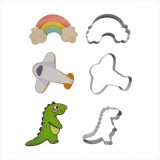 Baking & Pet Kft Fém sütemény kiszúró szett- Dinó, Szivárvány és Repülő