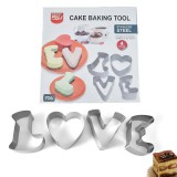 Baking & Pet Kft Fém tortaforma, mousse forma-4 darab LOVE