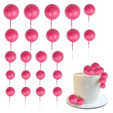 Baking & Pet Kft Gömb tortadísz beszúró, halvány piros-20 db