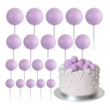 Baking & Pet Kft Gömb tortadísz beszúró, Lila-20 db