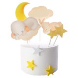 Baking & Pet Kft Happy birthday torta beszúró, Alvó elefánt és nyuszi-6 db