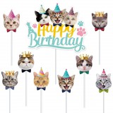Baking & Pet Kft Happy birthday Torta Beszúró, Cicás Téma 9db